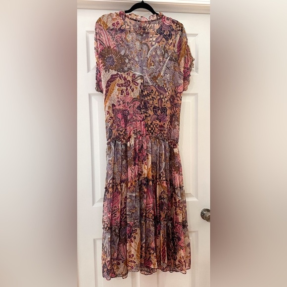 NWT Misa Los Angeles Ilya boho paisley Tapestry Printed Long Midi Dress sz Med - Picture 12 of 14